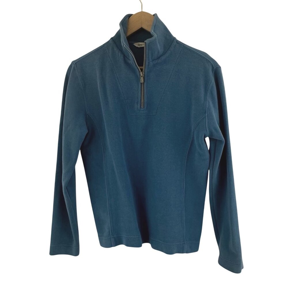 Tommy Bahama Mens Womens Unisex Blue Half-Zip Knit Sweatshirt Size XS Sweater